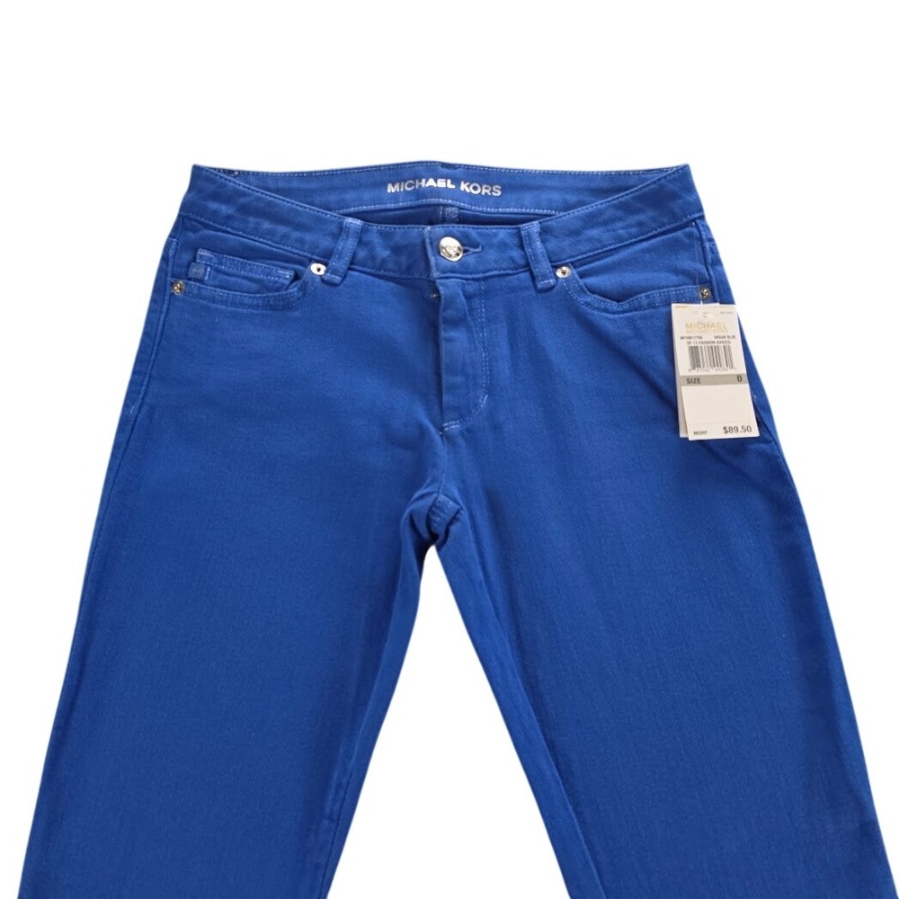 Michael Kors Womens Skinny Leg Jeans Urban Blue Low Rise Denim MF29B17TK6 Size 0
